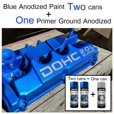 3PK Blue Chrome Anodized Spray Paint Valve Cover Wheels+Primer -Free Import Fees