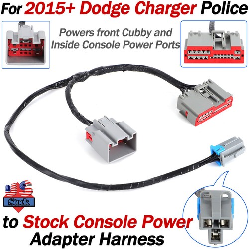 Fits Dodge Charger Police Pursuit to Stock Console Power Adapter Harness 2015-22 - Picture 1 of 11