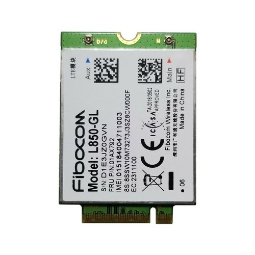 Lenovo Thinkpad T480 T490 T495 X395 T490s X390 WWAN L850-GL 4G LTE Card 01AX792 - Picture 2 of 2
