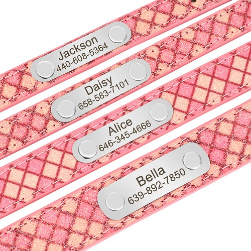 Personalized Dog Collar Custom Name Engraved Soft Leather Padded Adjustable S-XL - Picture 10 of 19