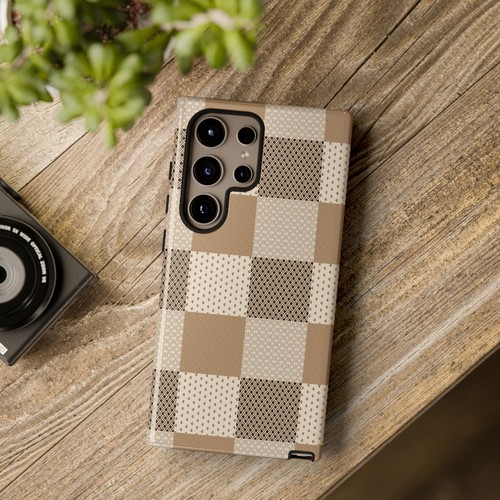 Brown and Tan Checkerboard Phone Case, for iPhone, Samsung Galaxy, Google Pixel - 第 197/241 張圖片