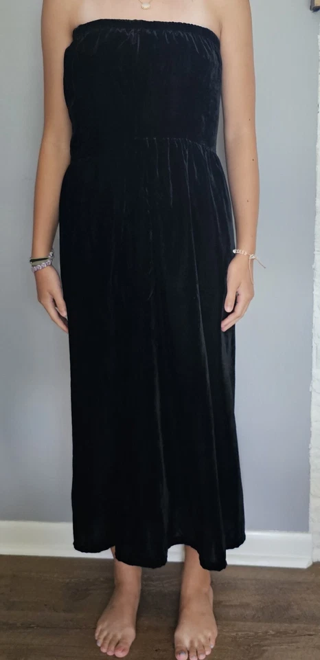 Vestido Anthropologie de tul Y2K para mujer ajuste M (etiquetado L) negro terciopelo caprichoso Foto 3 de 4