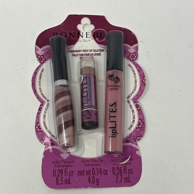 Bonne Belle Lip Lites Strawberry Frost New Oldstock Discontinued RARE Set Shake