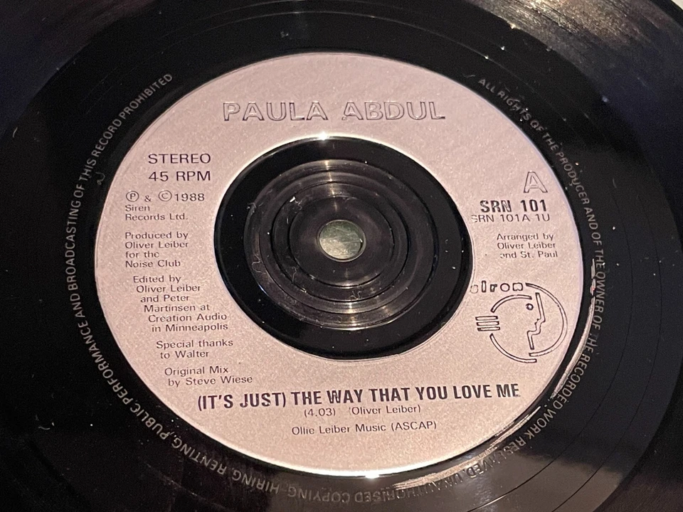 Paula Abdul - (It's Just) The Way That You Love Me - Vinyl Record 7" Single 1988 - Image 4 of 4