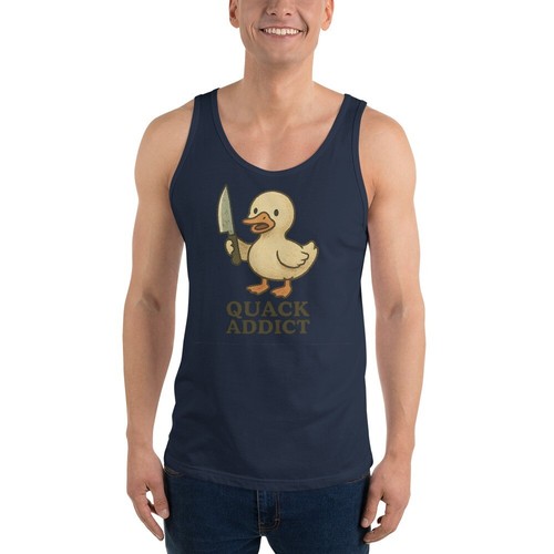 Quack Addict Tank Top | Funny Angry Duck with Knife Design | DTG Print - Picture 15 of 28