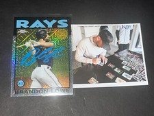 Brandon Lowe Rays Auto Signed 2021 Topps Chrome 1986 Mojo Throwback