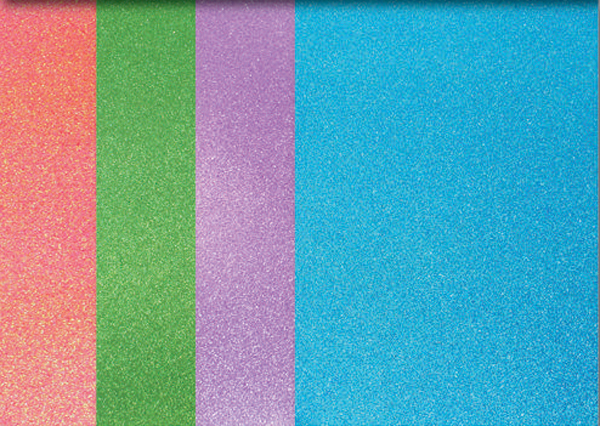 12 x A5 SHEETS OF PREMIUM DOVECRAFT GLITTER CARD 4 COLOURS