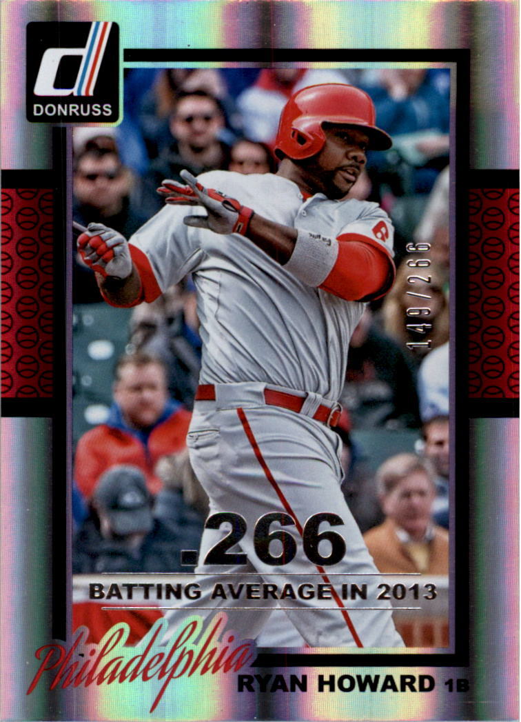 2014 Donruss Stat Line Season #323 Ryan Howard/266 - NM-MT