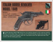 MODELLO REVOLVER BODEO ITALIANO 1889 Italia Atlante Pistola da Fuoco Classica CARTOLINA FOTOGRAFICA
