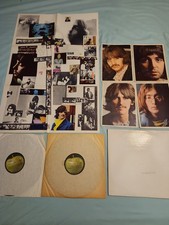 The Beatles - "The Beatles" White Album Vinyl LP  Poster  Photo Inserts - VG 