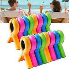 4x Beach Towel Pegs Clips Large Windproof Sunbed Lounger Clothes Wash Line Clamp
