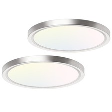 2PACK Flush Mount LED Ceiling Light Fixture Brushed Nickel, 12Inch 28W, Dimma...