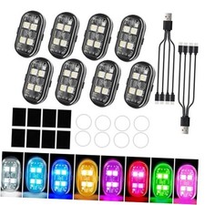 8PCS Wireless Led Strobe Lights for Car, USB Type C Rechargeable Flashing