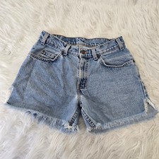 Vintage Levis Orange Tab High Waisted Denim Cutoff Shorts Light Wash 29 Waist