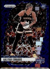 2024 Panini Prizm WNBA #70 Aaliyah Edwards Blue Velocity Prizms