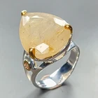 20 ct Natural Rutilated Quartz Ring 925 Sterling Silver Size 7.5 /R450596
