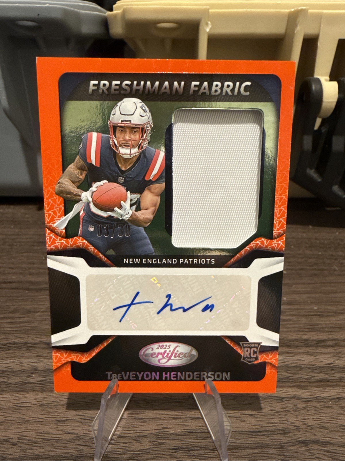 2025 Panini Certified TreVeyon Henderson Orange /30 Rookie Patch Auto #FBC-THN