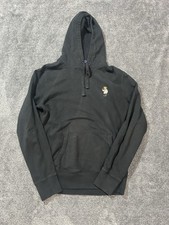 POLO RALPH LAUREN Fleece Hoodie CUSTOMIZED Holiday Bear Black Men s Size Small