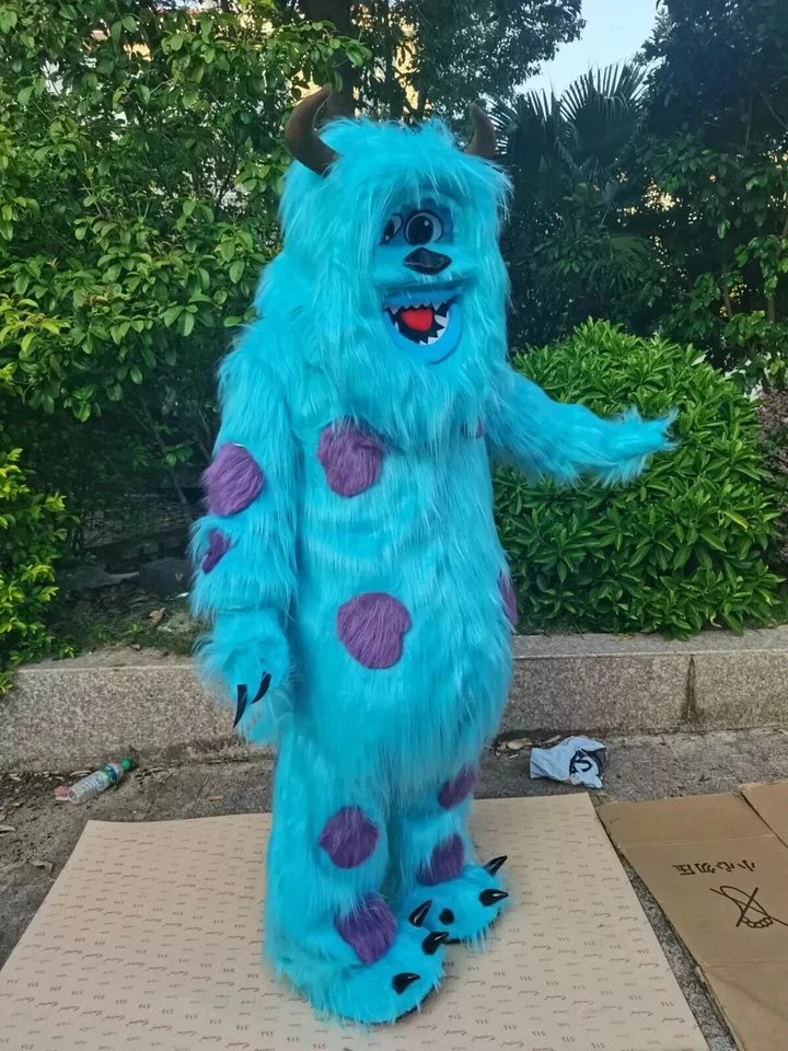 Disfraz Cabeza Mascota Sully Mascota Halloween Navidad Cumpleaños Accesorios Disfraces Fuera Foto 4 de 4