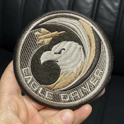 Eagle Driver F-15 Pilot Morale Patch Bald Eagle & Fighter Jet Aviation Sew-On