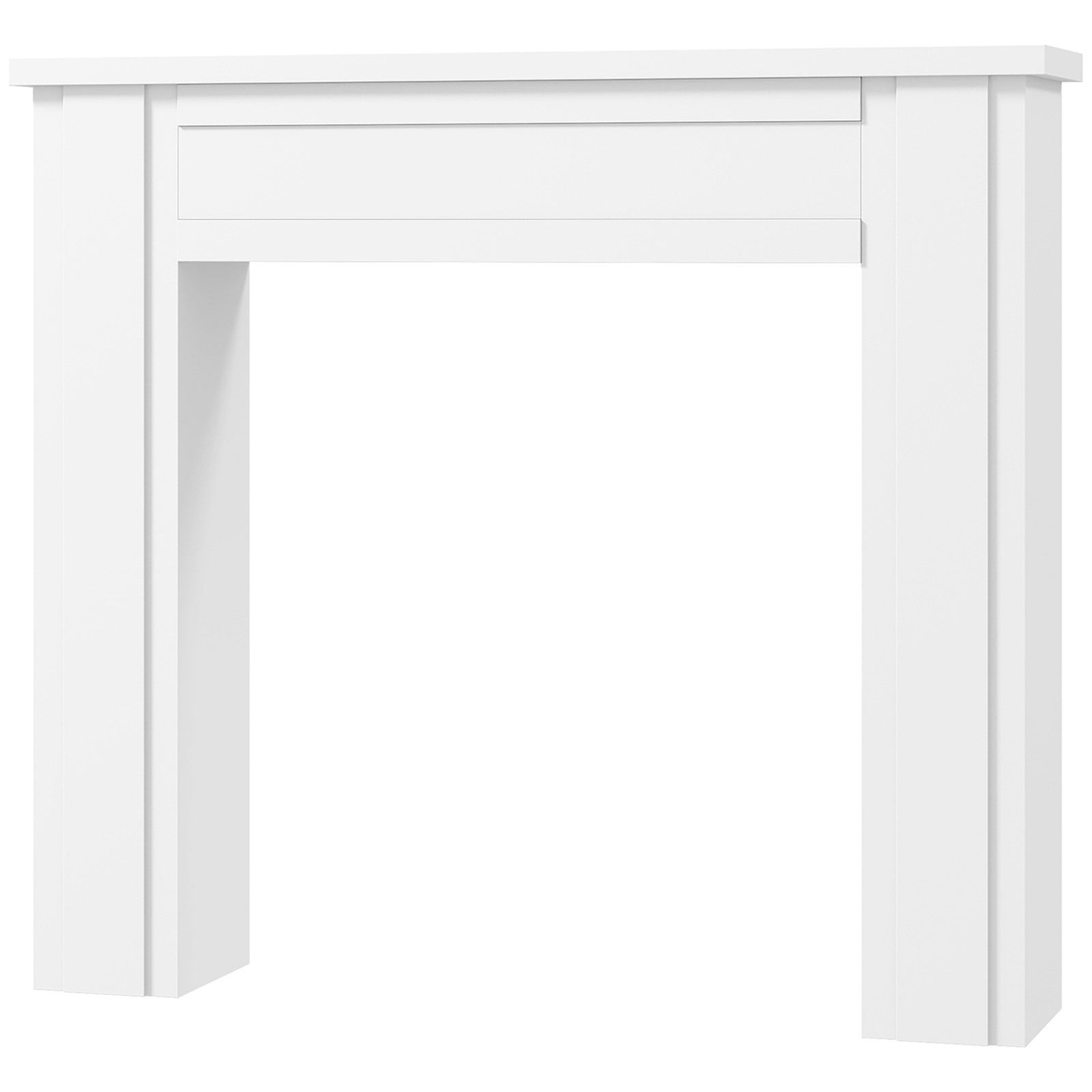 HOMCOM Modern Fireplace Mantel, Fireplace Surround with Leg, White