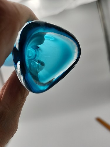 Orrefors Sweden Sven Palmqvist Blue Glass Selena Vase Signed & Numbered Vintage - Picture 10 of 14