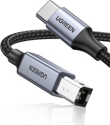 UGREEN USB B auf USB C Druckerkabel, Typ B 2.0 geflochtenes Datenkabel für HP/Epson/C