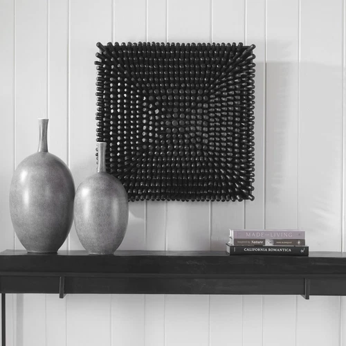 Uttermost Portside Black Wood Wall Panel - Picture 1 of 6