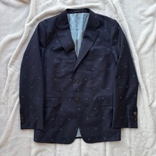 Gucci Dark Navy Bee  Heart Blazer Jacket - Large -  2700 -Authentic - New