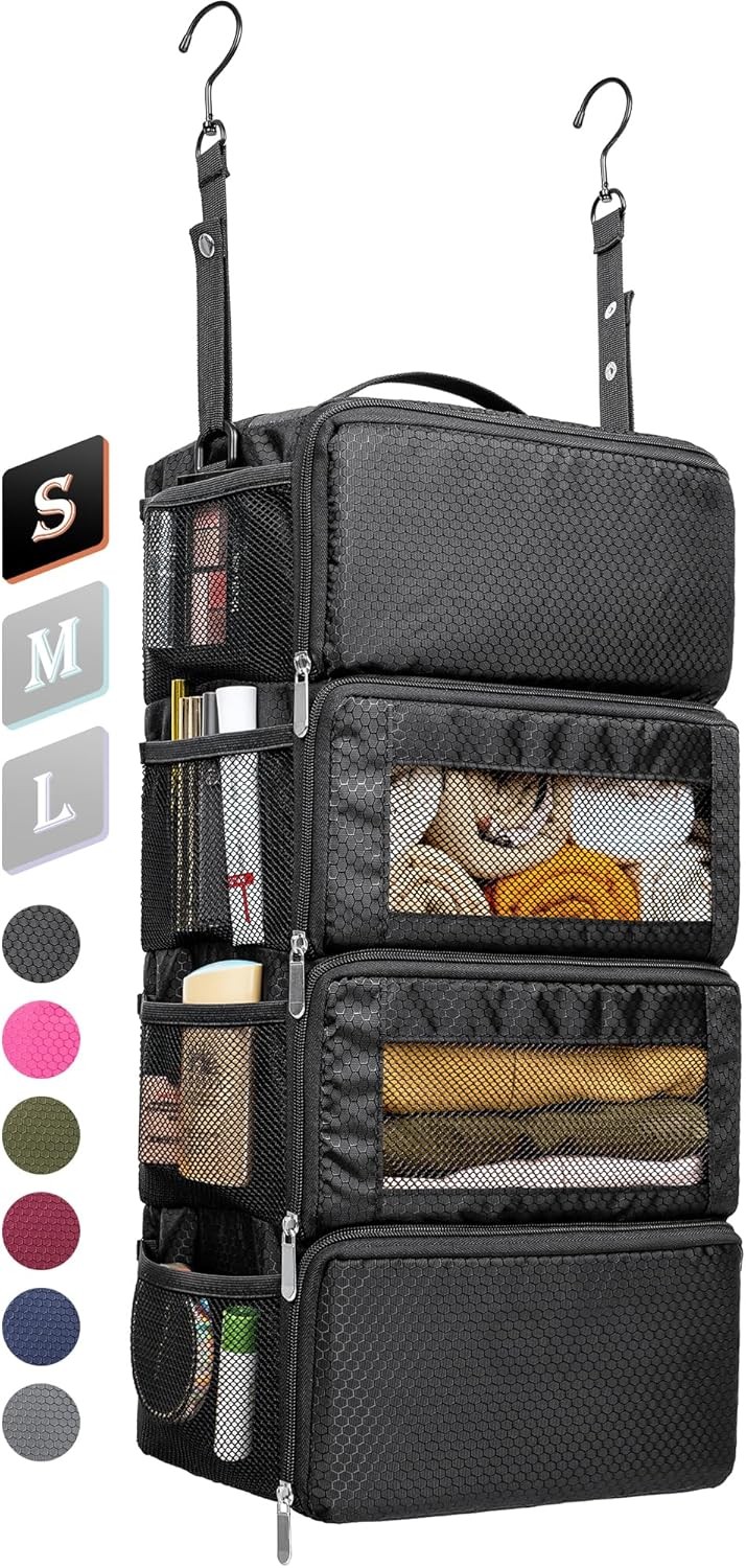 Suitcase Organizer, Travel Luggage Organizer Hanging Shelves Packing Cube Closet-image