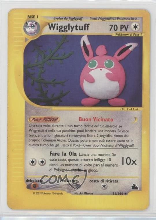 Wigglytuff Italian Pokemon e-Card Series Skyridge #34 2003