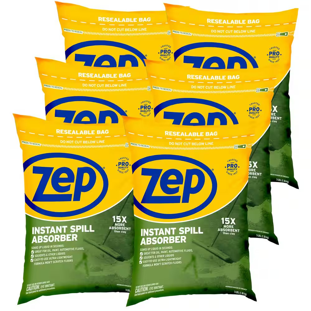 (Case of 6) Zep 3 Lb. Instant Spill Absorber, Lifts Oil Paint Anti-Freeze
