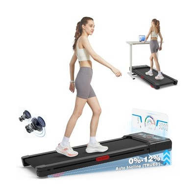 Walking Pad Treadmill with 12% 9-Level Auto Incline, 450 lbs Capacity RGB LED...
