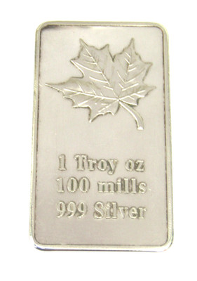 509-3　保証書付き　シルバー 1オンス ３枚　アメリカ　サンタ 1 Troy Ounce 100 Mills .999 Silver-Plated Bar – Maple Leaf Design