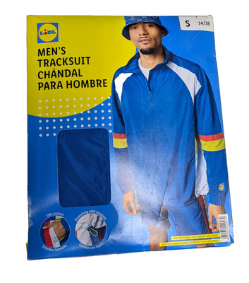 LIDL Tracksuit Men's Small Blue/White/Red Windjacket Shorts 34/36 NEW