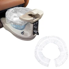 Transparent Pedicure Liners Disposable, Pedicure Bowl Liners with Elastic Ban...
