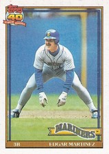 1991 MLB Topps Seattle Mariners Edgar Martinez Trading Card
