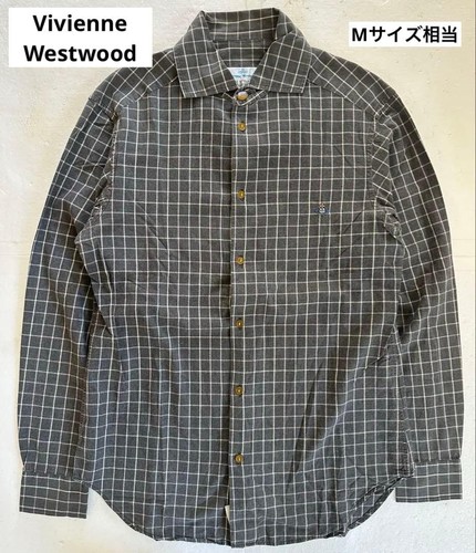 Vivienne Westwood, Vivienne Westwood 90s Orizzonti Italian Check Shirt Gray M Cotton
