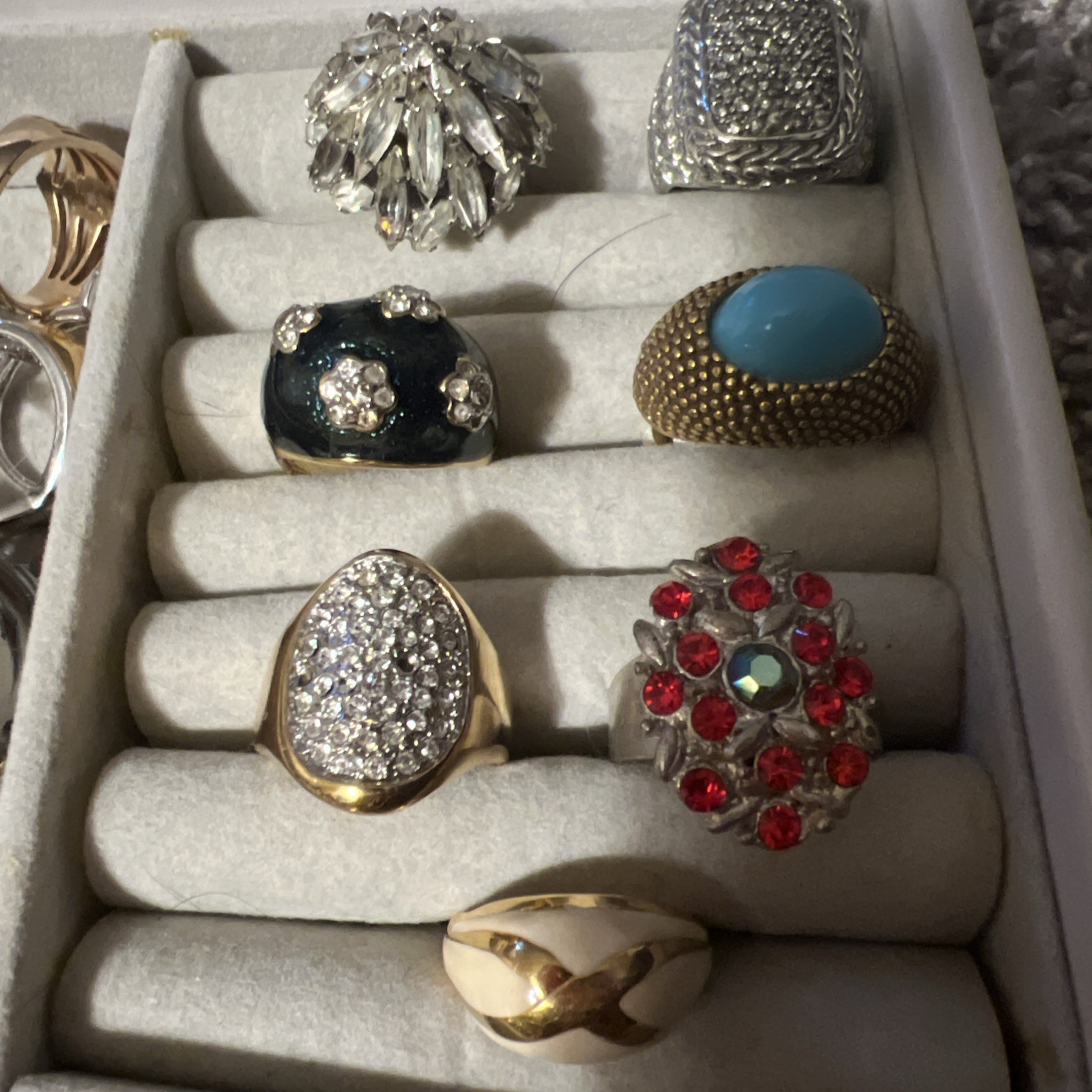 Vintage Costume Statement Assorted Some Dome Ring… - image 1