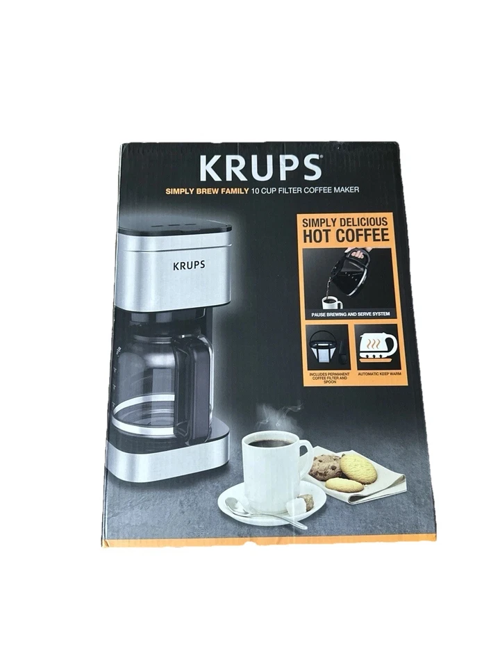 KRUPS Simply Brew 10 Cup Drip Coffee Maker Stainless Steel with Brew Strength - Image 2 of 4