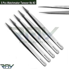 5 Pcs Watchmaker Tweezer No 3 Watch Making Maintenance Jewelry Repair Tools
