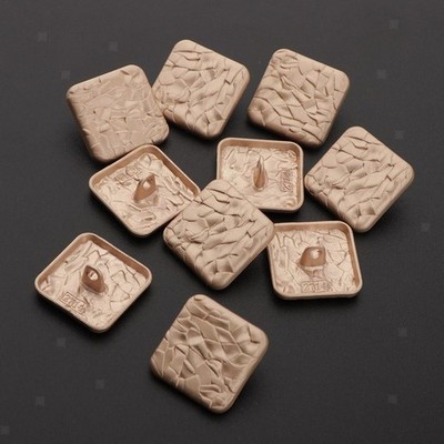 10er Packung Vierkantknopf mit Schaft, Vintage Nähverschluss, 2 x 2 cm, Jeans