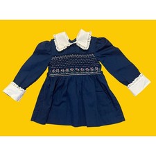 Vintage Polly Flinders Hand Smocked Dress Girls 4T
