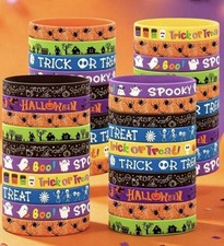 10pcs Halloween Silicone Wristbands Bracelets Trick or Treat Party Favors Gifts