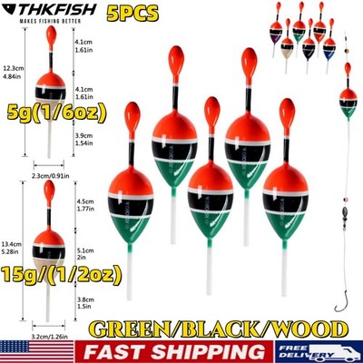 5PCS Fishing Floats Fishing Bobbers Oval Trout Float Foam Fish Floats Wood Slip