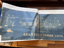 Vintage LBSC SR 0-6-0 Tender Loco Blueprint VG No.397 Gauge O 7mm Railway Drawin