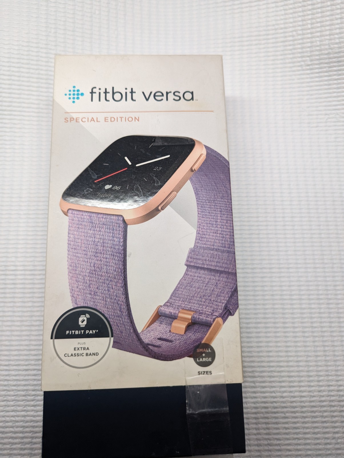 Fitbit Versa Special Edition Rose Gold Smartwatch with Lavender & Black Bands S/Large-image