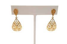 14k Yellow Gold Filigree Earrings
