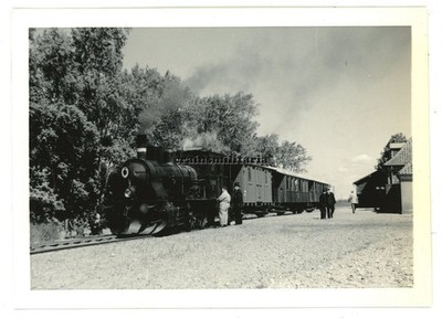 Orig. Foto Dampflok Lokomotive SNNB Nr. 3 am Bahnhof ASTRUP Dänemark 1961