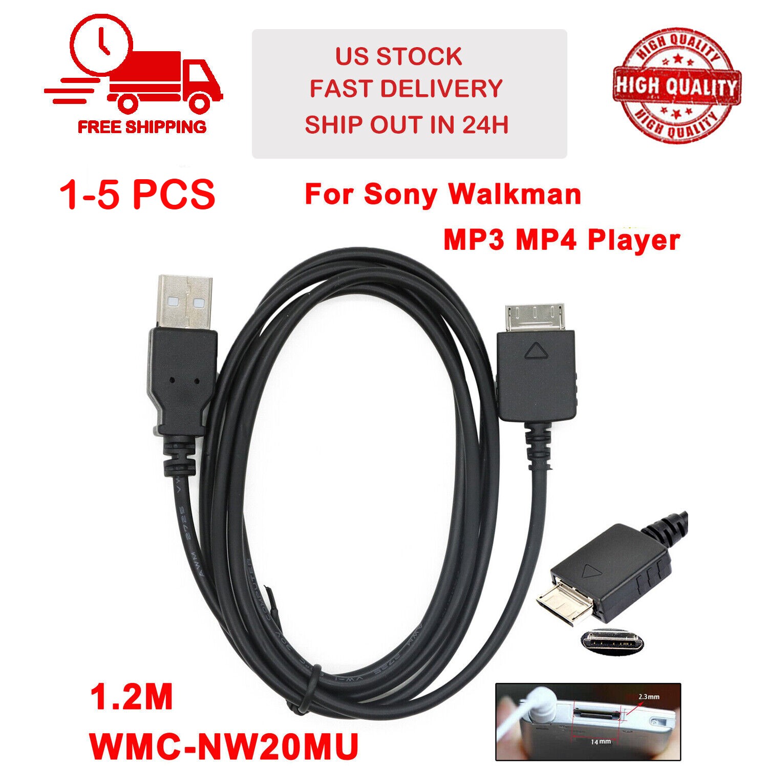 USB Data Charger Cable Lead Cord For Sony Walkman MP3 MP4 Player NW-A916 NW-A918